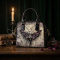 Gothic Death Head Moth Handbag, Vegan Leather Crossbody, Witchy Artwork Accessory