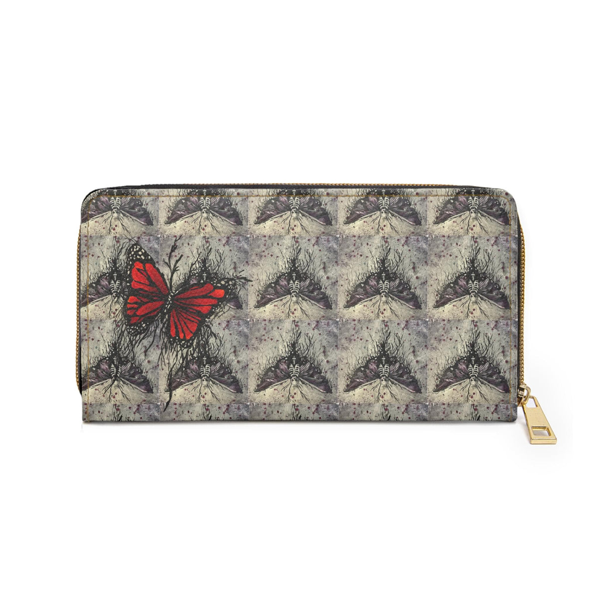 Death Moth Zipper Wallet | Gothic Moth Design