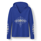 Celestial Moon Phase Hoodie, Charcoal Tri-Blend Pullover, Boho Stargazer Gift