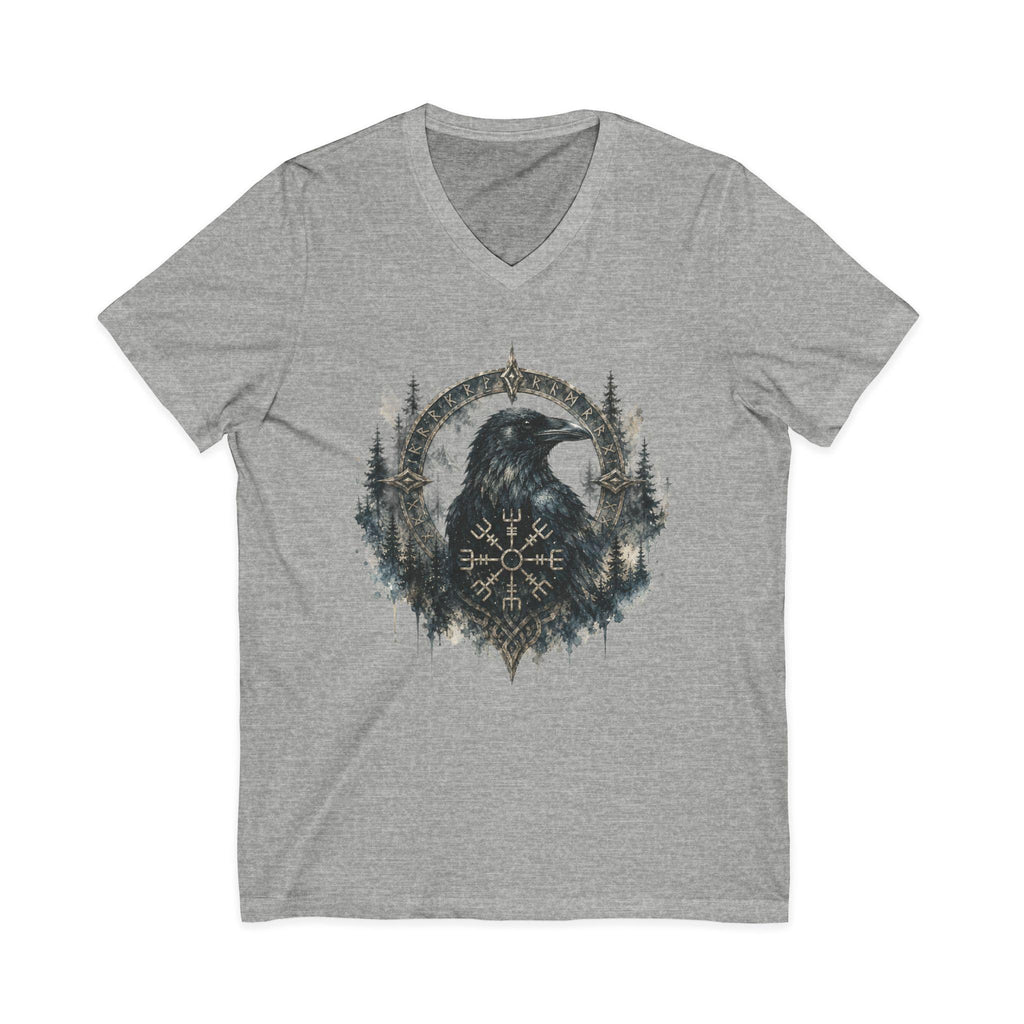 Valknut Raven Forest Tee | Norse Vegvisir Crow Woodland Design