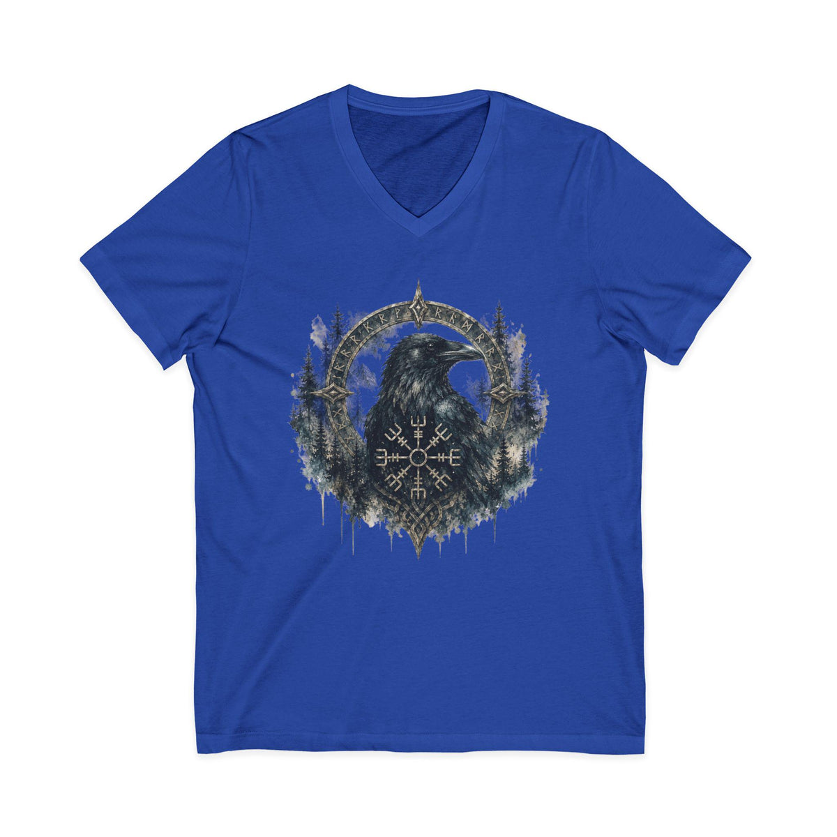 Valknut Raven Forest Tee | Norse Vegvisir Crow Woodland Design