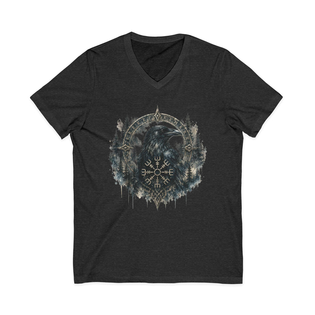 Valknut Raven Forest Tee | Norse Vegvisir Crow Woodland Design
