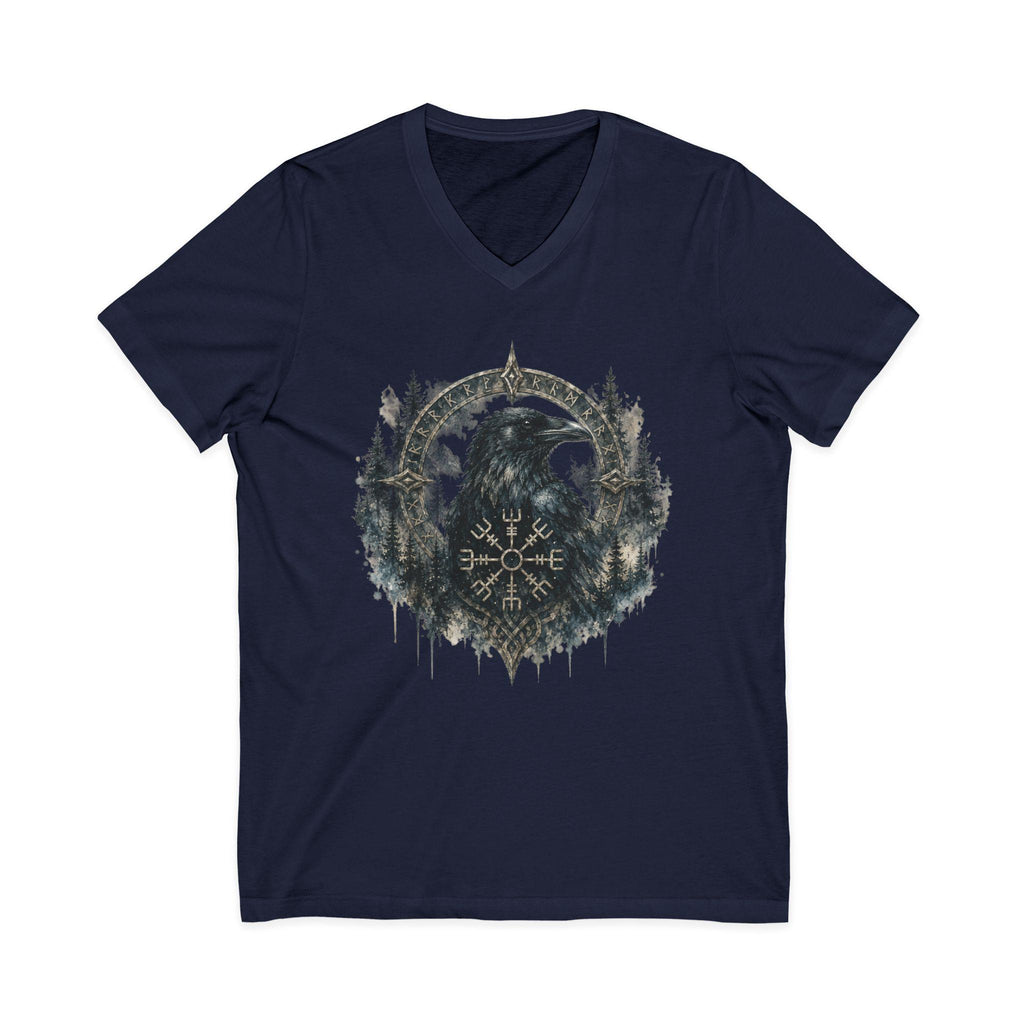 Valknut Raven Forest Tee | Norse Vegvisir Crow Woodland Design