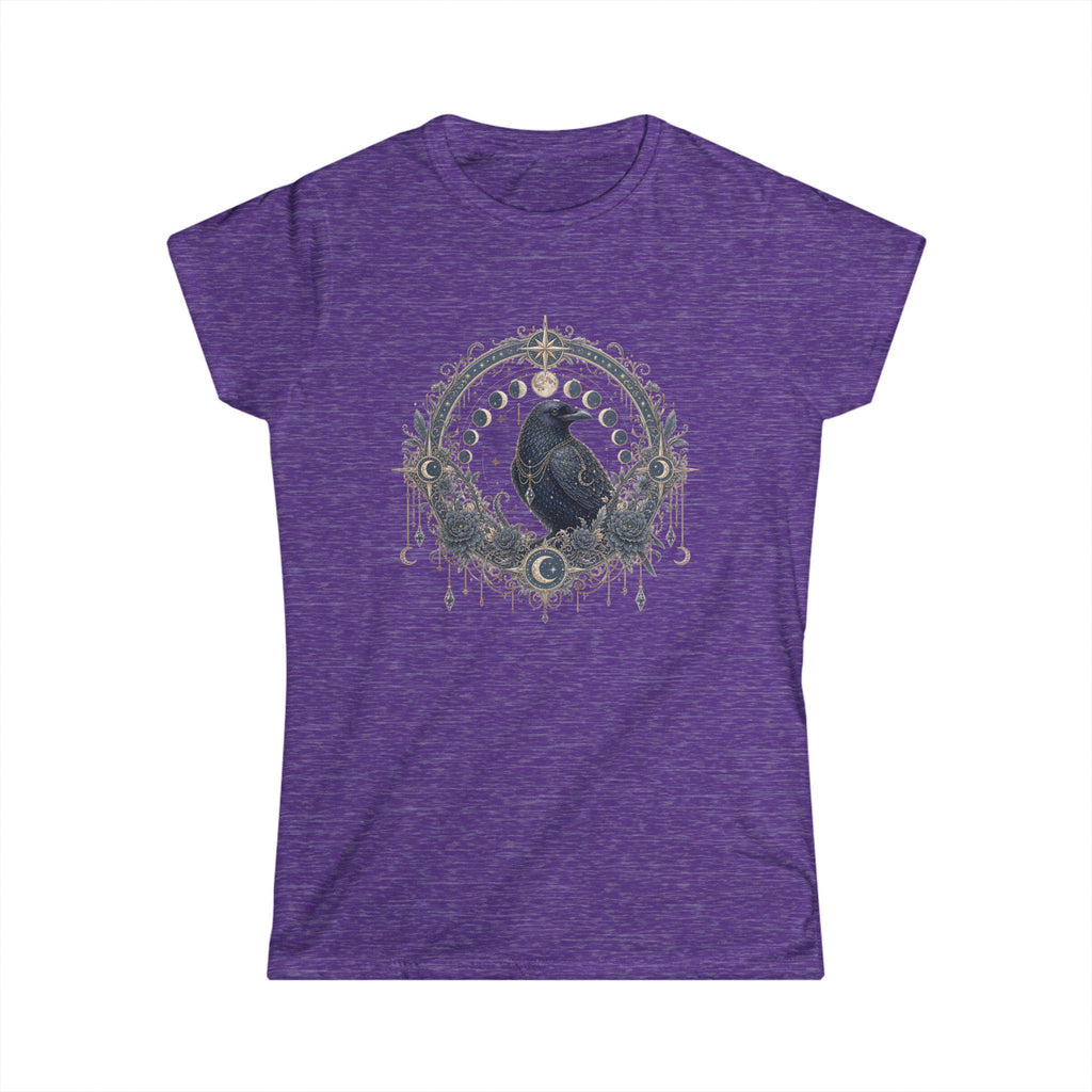 Raven Moon Goddess Tee, Ornate Celestial Crow Shirt, Gothic Witchy Gift