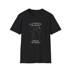 Embrace the Shadow Black Cat Tee, Witchy Moon Design, Dark Academia Gift