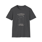 Embrace the Shadow Black Cat Tee, Witchy Moon Design, Dark Academia Gift