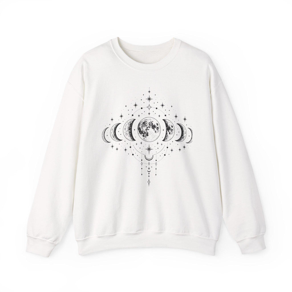 Moon Phases Crewneck Sweatshirt, Celestial Lunar Cycle, Witchy Astrology Jumper