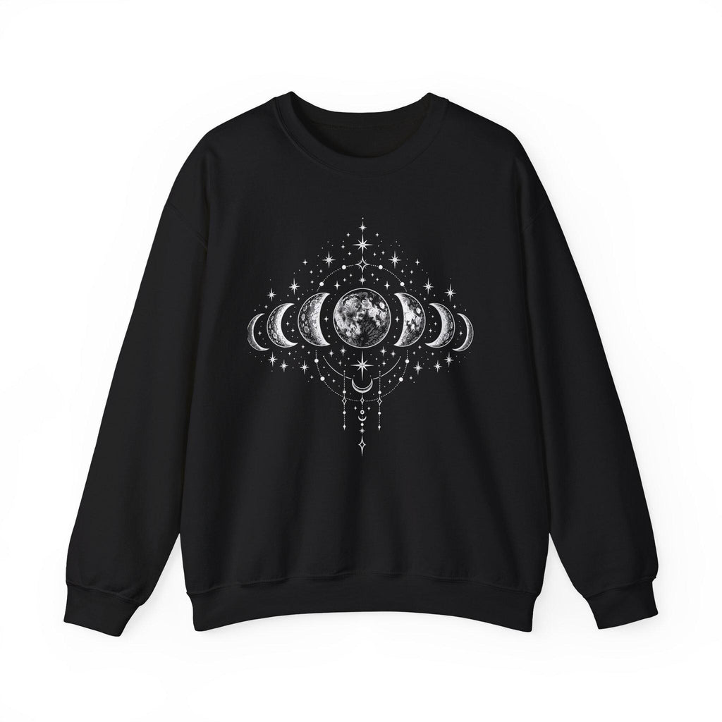 Moon Phases Crewneck Sweatshirt, Celestial Lunar Cycle, Witchy Astrology Jumper