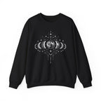 Moon Phases Crewneck Sweatshirt, Celestial Lunar Cycle, Witchy Astrology Jumper