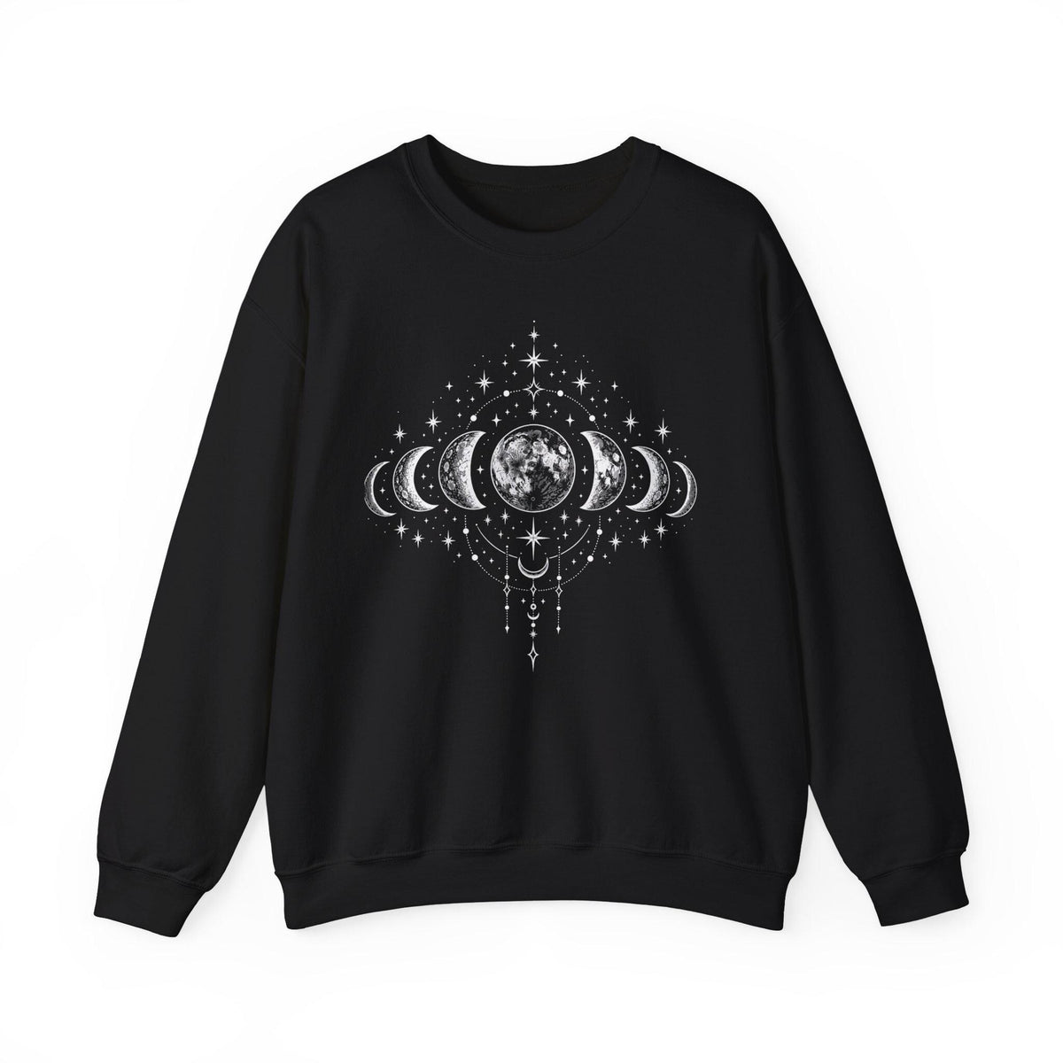 Moon Phases Crewneck Sweatshirt, Celestial Lunar Cycle, Witchy Astrology Jumper