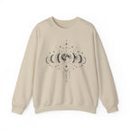 Moon Phases Crewneck Sweatshirt, Celestial Lunar Cycle, Witchy Astrology Jumper