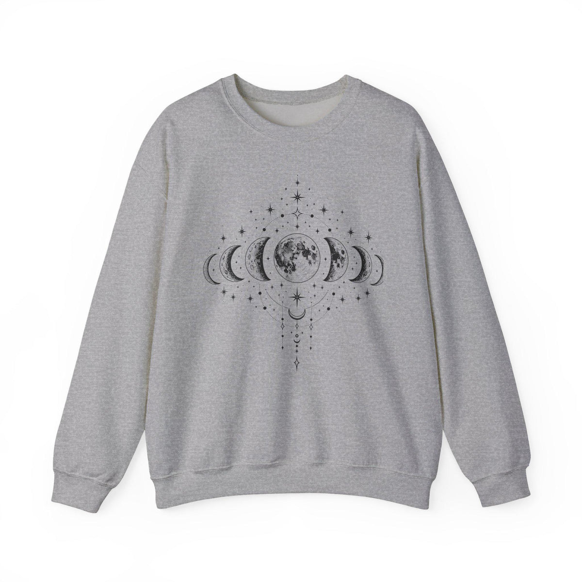 Moon Phases Crewneck Sweatshirt, Celestial Lunar Cycle, Witchy Astrology Jumper