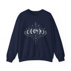 Moon Phases Crewneck Sweatshirt, Celestial Lunar Cycle, Witchy Astrology Jumper
