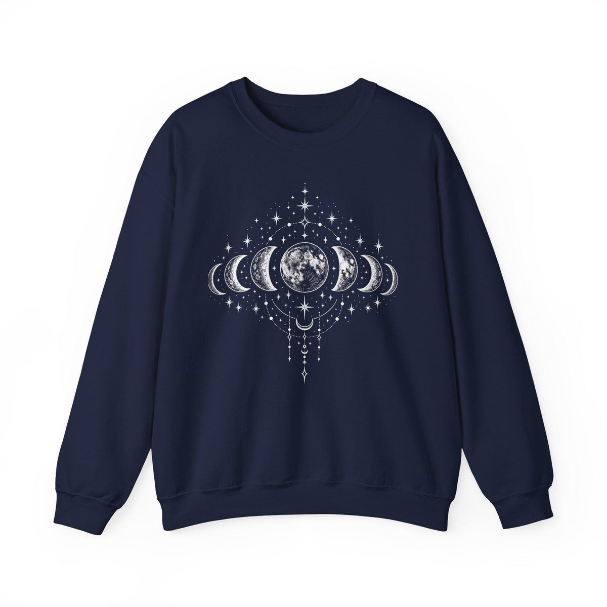 Moon Phases Crewneck Sweatshirt, Celestial Lunar Cycle, Witchy Astrology Jumper