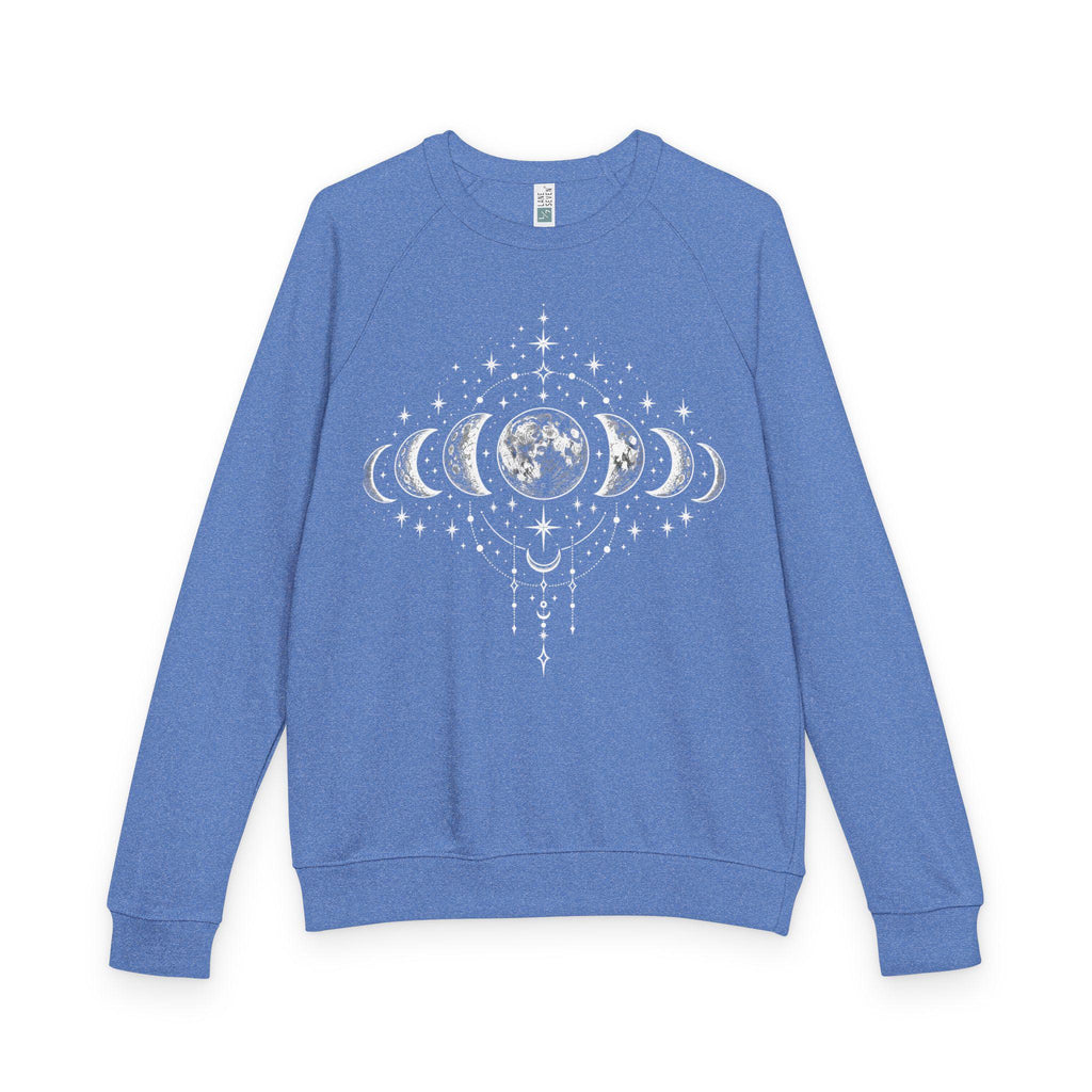 Moon Phases Raglan Sweatshirt, Celestial Lunar Cycle Crewneck, Witchy Astrology Pullover