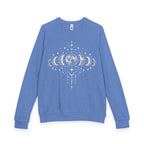 Moon Phases Raglan Sweatshirt, Celestial Lunar Cycle Crewneck, Witchy Astrology Pullover