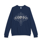 Moon Phases Raglan Sweatshirt, Celestial Lunar Cycle Crewneck, Witchy Astrology Pullover