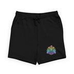 Three Ravens Norse Knotwork Fleece Sweatshorts, Rainbow Gradient Gym Shorts