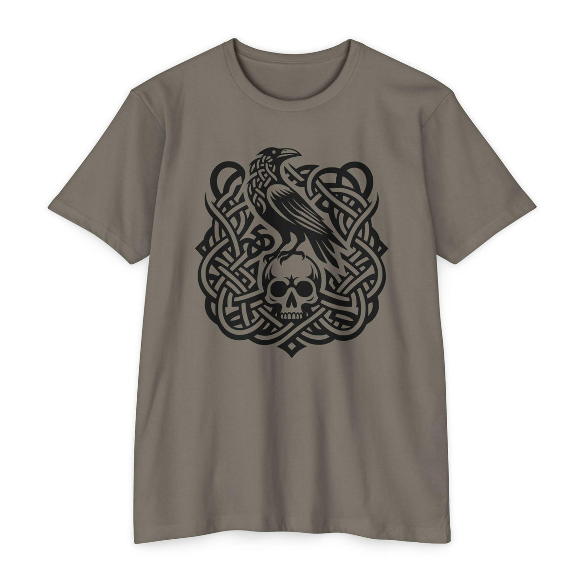 Norse Knotwork Raven Skull T-Shirt, Gothic Viking Apparel, Dark Academia Gift