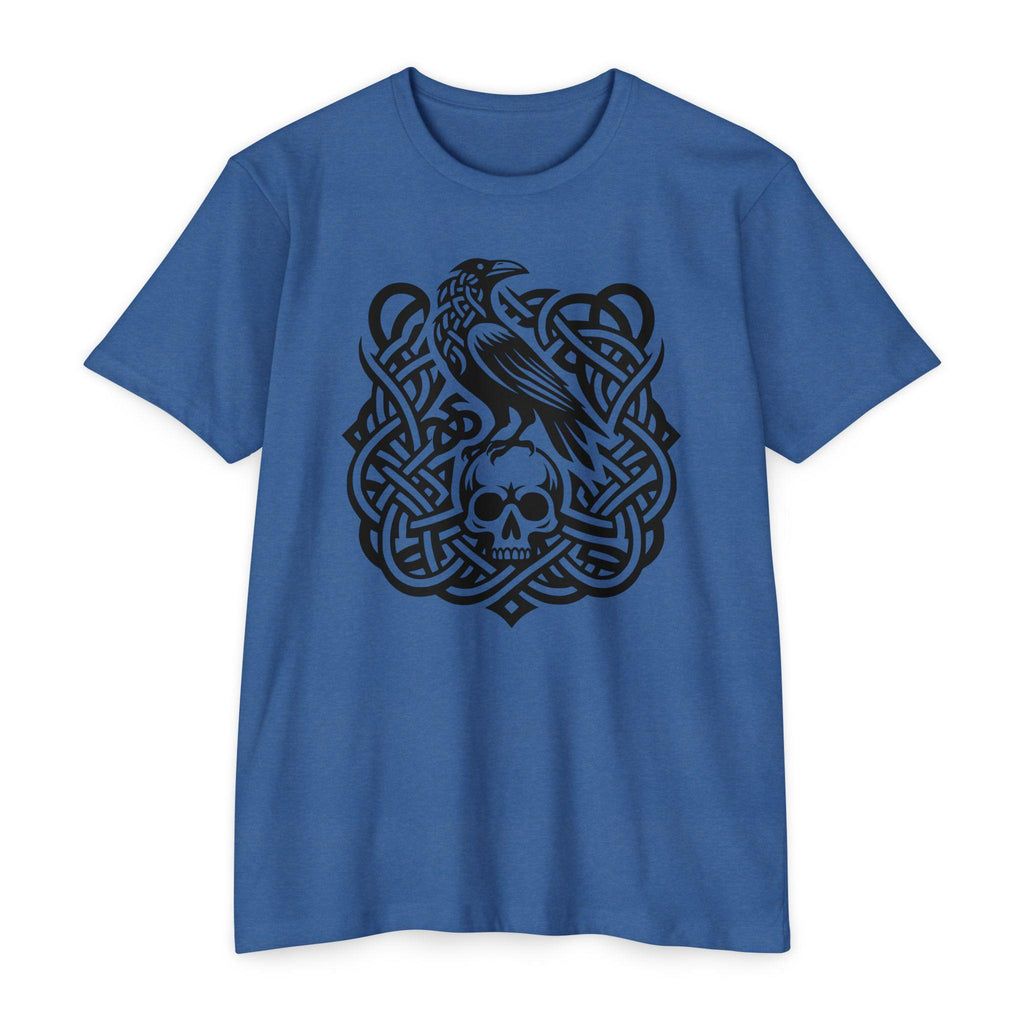 Norse Knotwork Raven Skull T-Shirt, Gothic Viking Apparel, Dark Academia Gift
