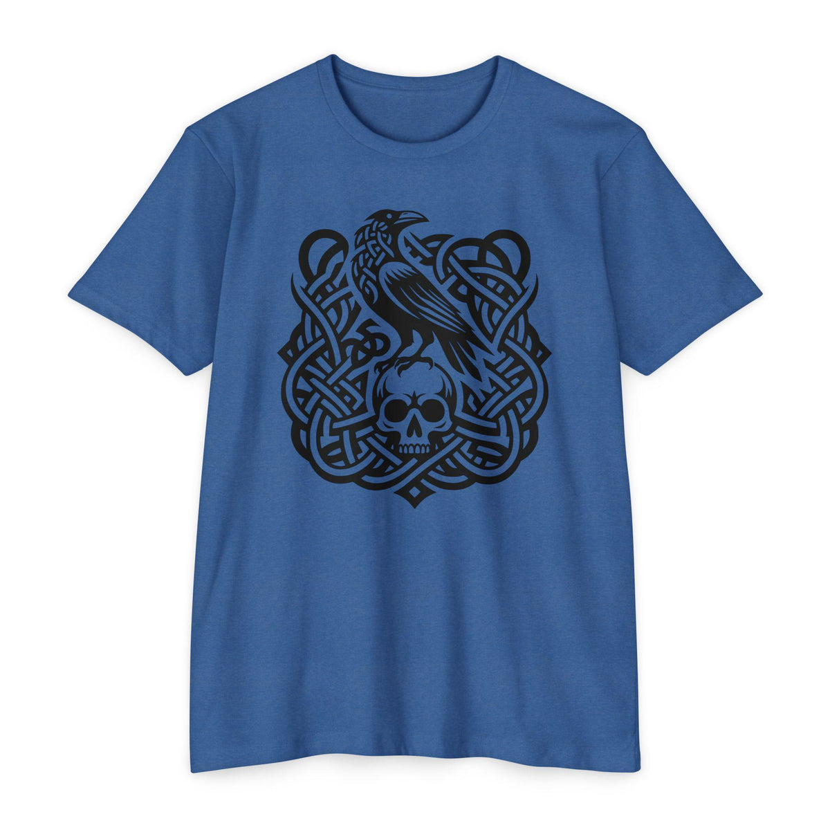 Norse Knotwork Raven Skull T-Shirt, Gothic Viking Apparel, Dark Academia Gift