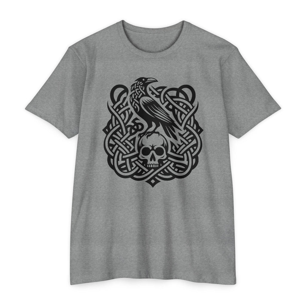 Norse Knotwork Raven Skull T-Shirt, Gothic Viking Apparel, Dark Academia Gift