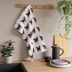 Red Dripping Butterfly Tea Towel | Kitchen Towel, Floral Insect Pattern