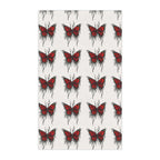 Red Dripping Butterfly Tea Towel | Kitchen Towel, Floral Insect Pattern