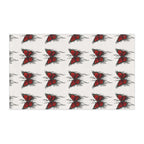 Red Dripping Butterfly Tea Towel | Kitchen Towel, Floral Insect Pattern