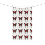 Red Dripping Butterfly Tea Towel | Kitchen Towel, Floral Insect Pattern