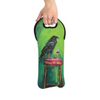 Raven on Stool with Wine Wine Tote Bag | Crow Art Bottle Carrier