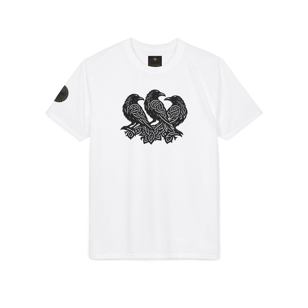 Three Black Crows T-Shirt | Gothic Raven Silhouette, Bird Illustration