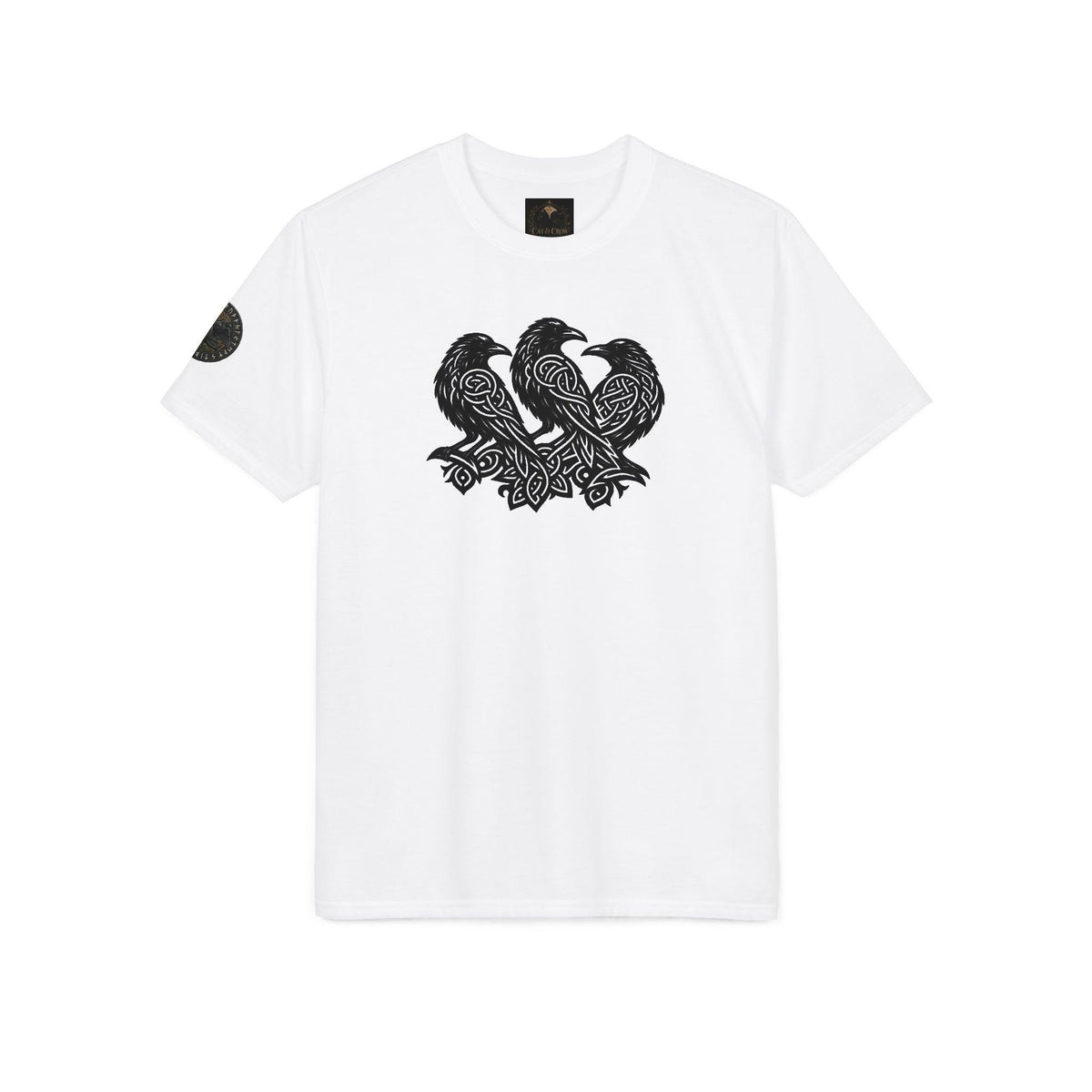 Three Black Crows T-Shirt | Gothic Raven Silhouette, Bird Illustration