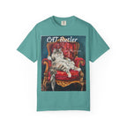 Cat Butler illustration T-shirt | Regal Cat on Throne, Vintage Pet Art
