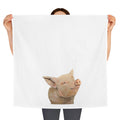 Smiling Piglet Tea Towel | Farmhouse Kitchen Animal Linen
