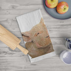 Smiling Piglet Tea Towel | Farmhouse Kitchen Animal Linen