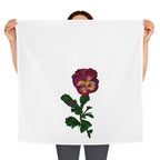 Hand-Painted Pansy Floral Tea Towel | Purple Yellow Bloom