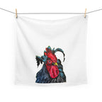 Colorful Rooster Illustration Tea Towel | Farmhouse Kitchen, Poultry Design