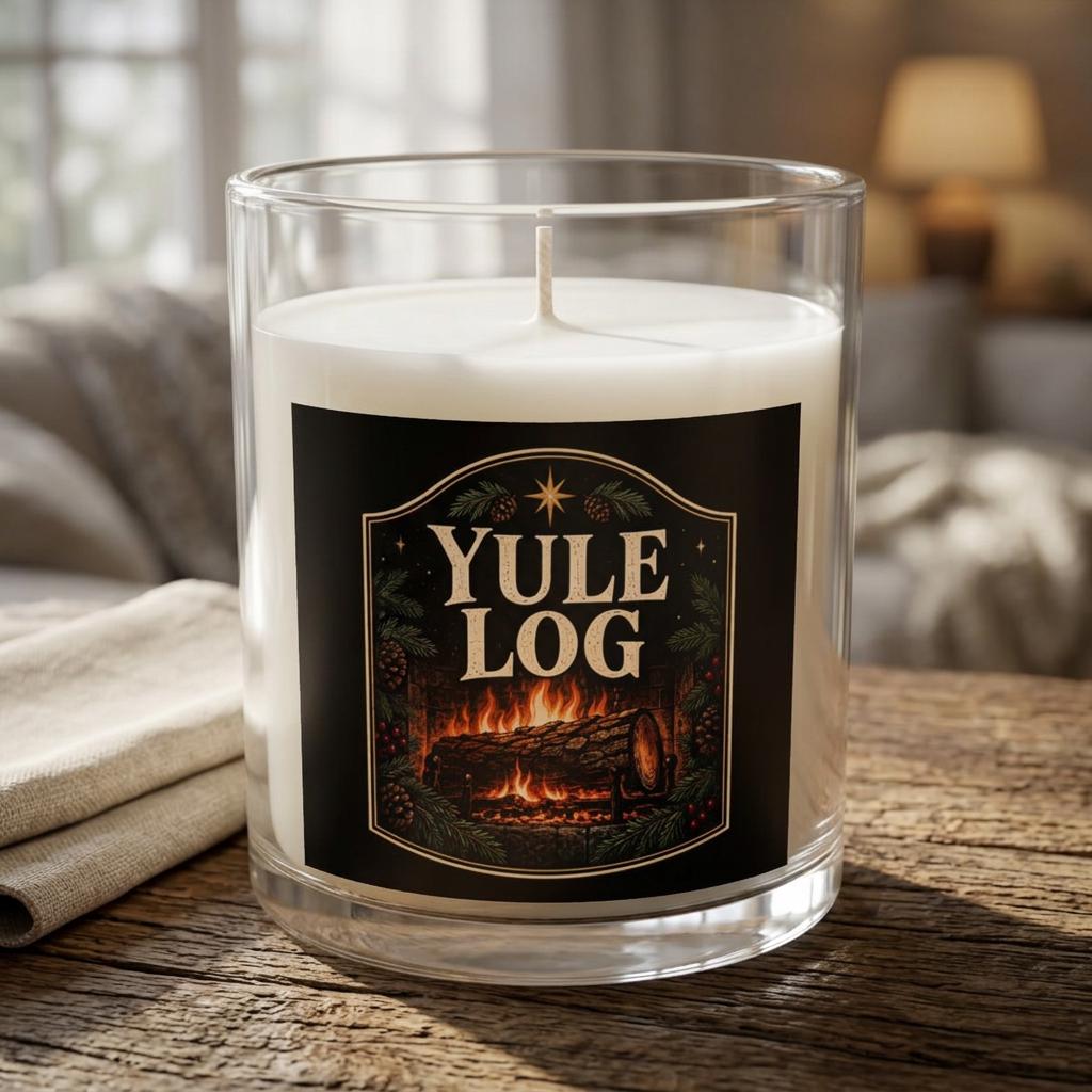 Yule Log Candle, Glass Candle | 11oz