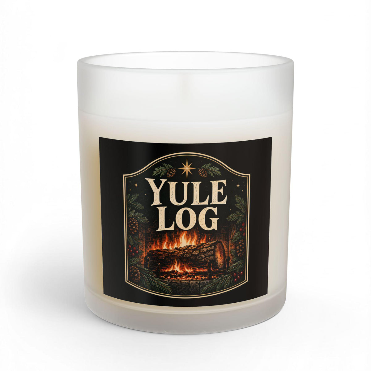 Yule Log Candle, Glass Candle | 11oz