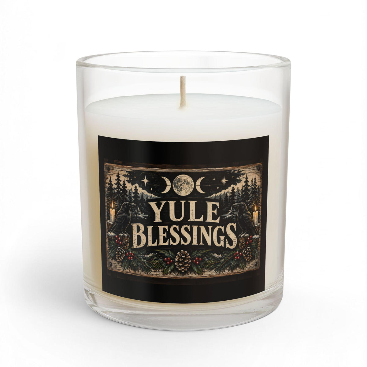 Yule Blessings Candle | Glass Candle, 11oz