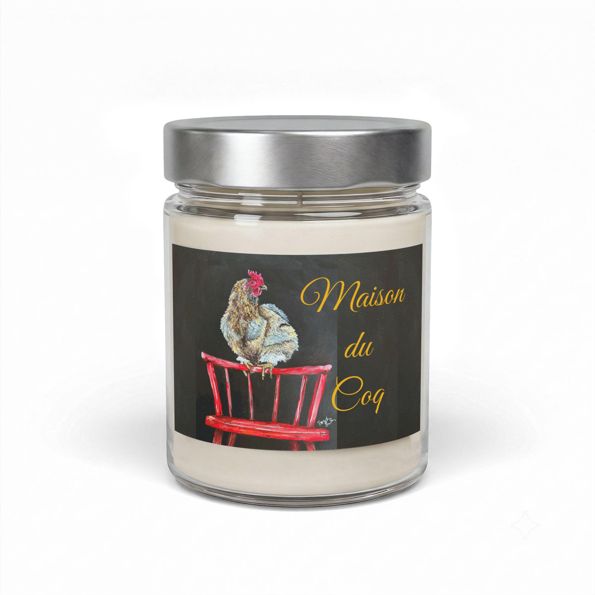Maison du Coq Rooster Illustration Candle, 9oz Soy Jar | Farmhouse Kitchen Decor