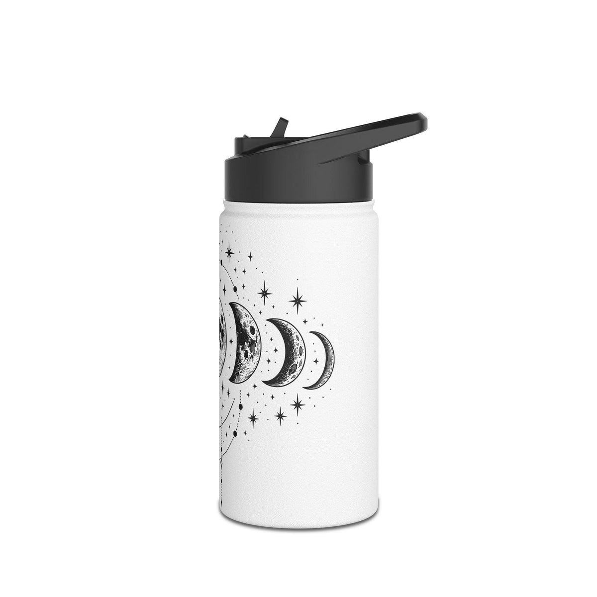 Triple Moon Phase Water Bottle | Celestial Stainless Steel Tumbler with Straw Lid