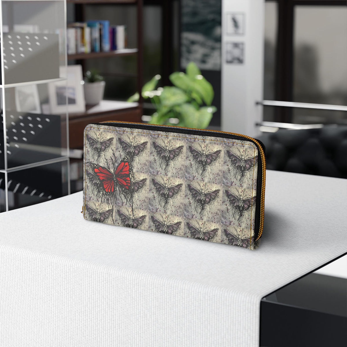 Death Moth Zipper Wallet | Gothic Moth Design