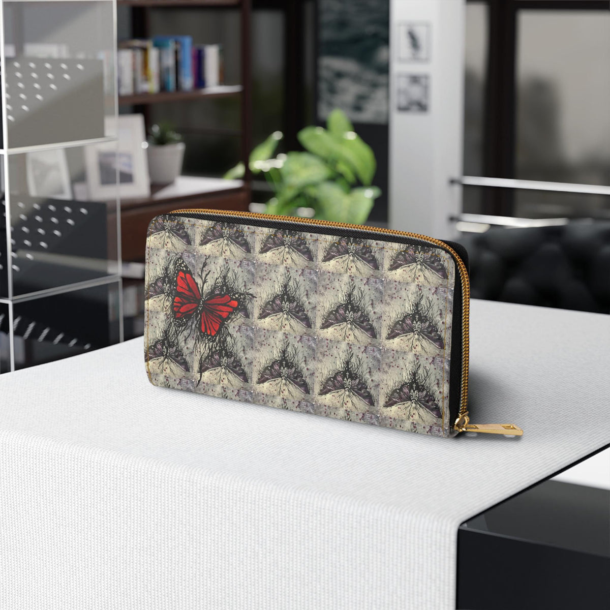 Death Moth Zipper Wallet | Gothic Moth Design