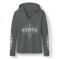 Celestial Moon Phase Hoodie, Charcoal Tri-Blend Pullover, Boho Stargazer Gift