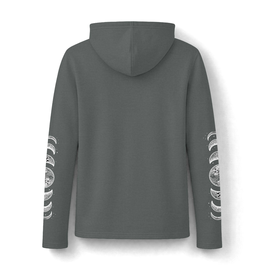 Celestial Moon Phase Hoodie, Charcoal Tri-Blend Pullover, Boho Stargazer Gift