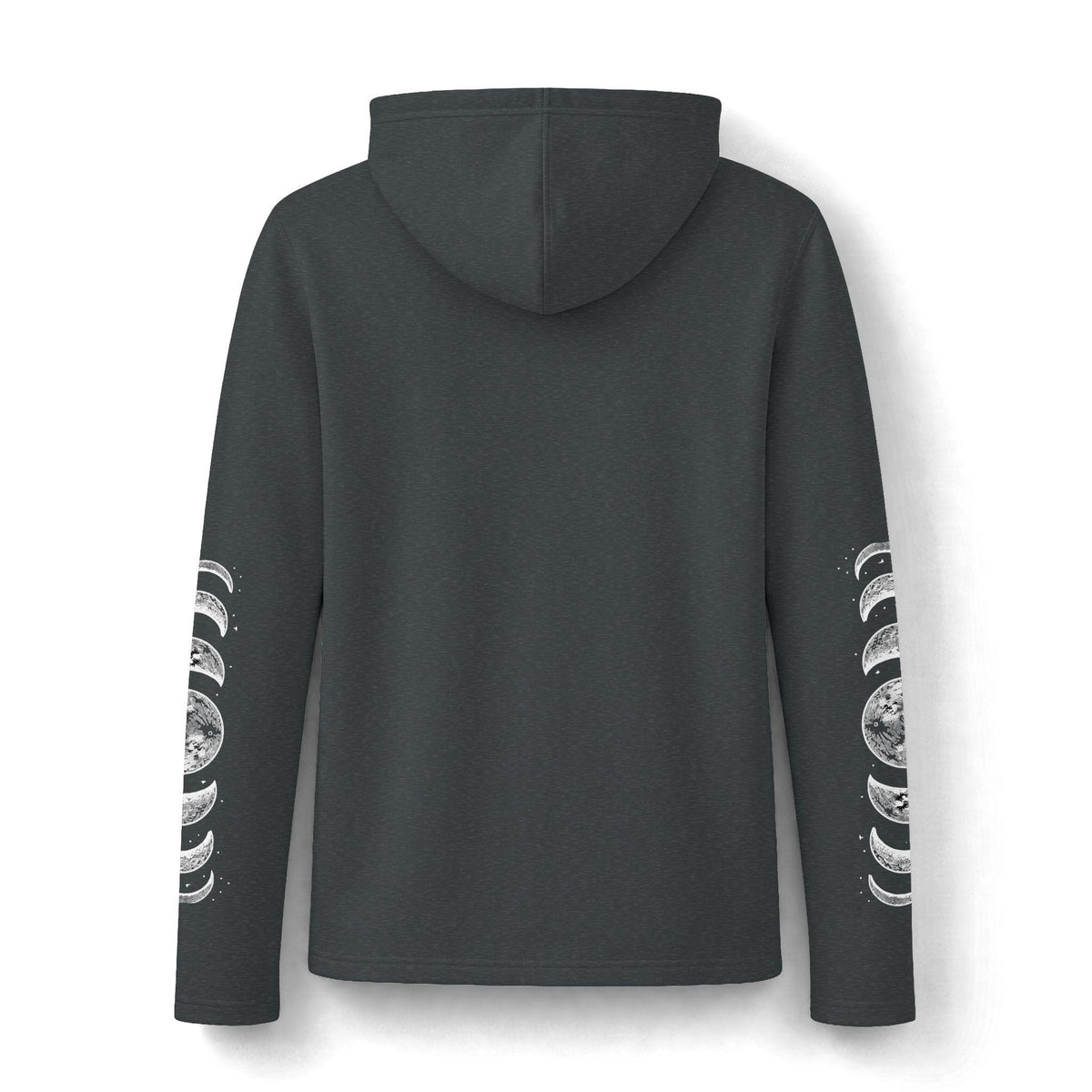 Celestial Moon Phase Hoodie, Charcoal Tri-Blend Pullover, Boho Stargazer Gift