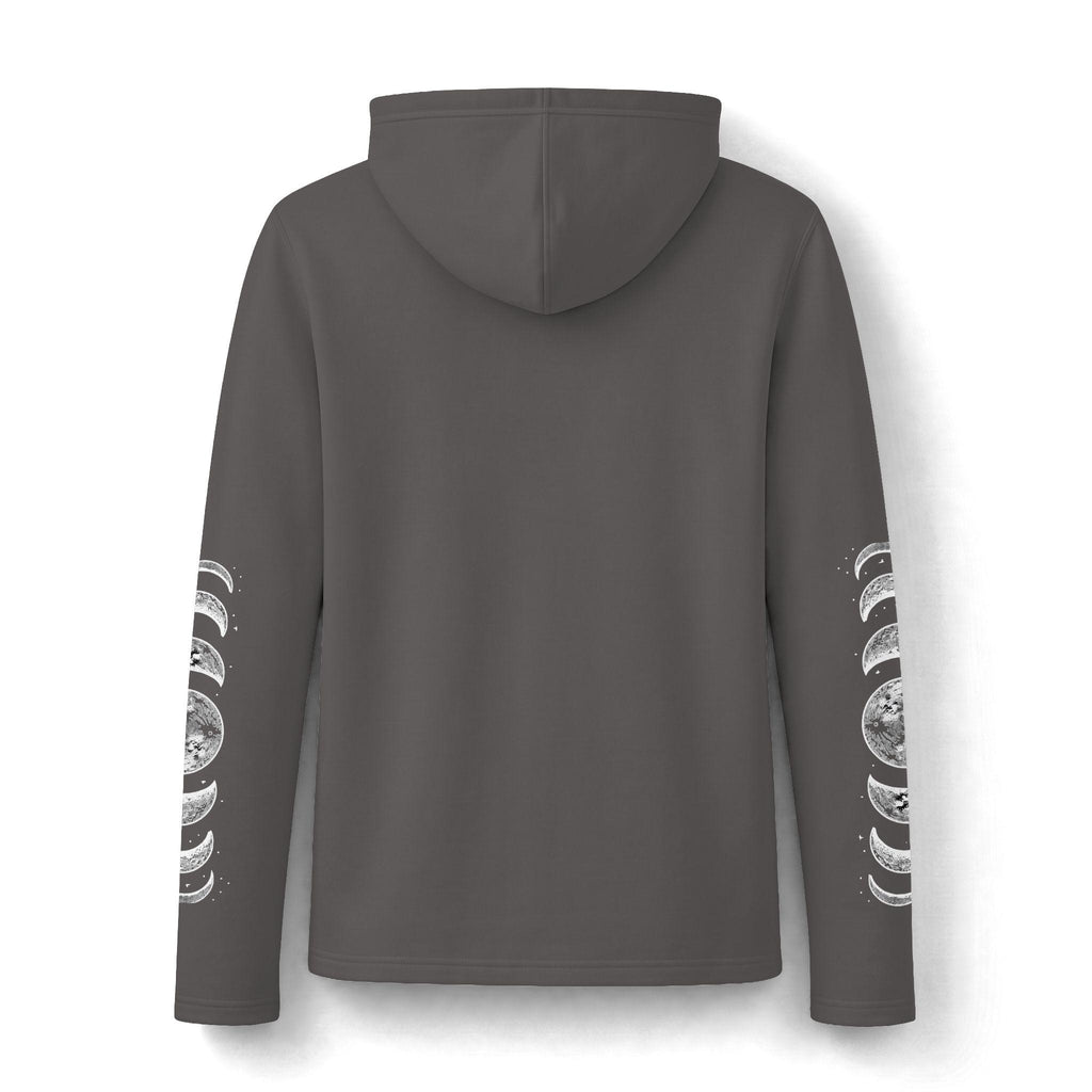 Celestial Moon Phase Hoodie, Charcoal Tri-Blend Pullover, Boho Stargazer Gift