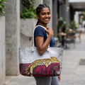 Leopard Lounging on Red Velvet Couch Weekender Bag | Animal Art Travel Tote